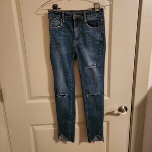 We The Free / Free People Med Wash High Rise Distressed Jeans